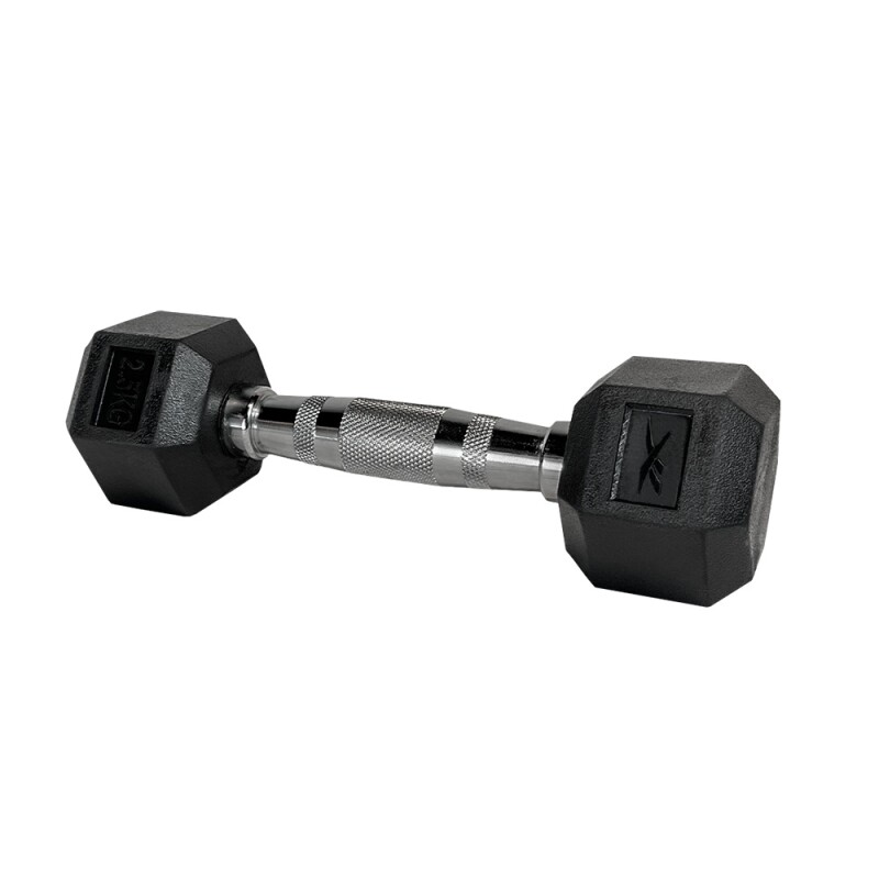 Mancuerna Hexagonal Recubierta De Goma 2.5Kg Negro