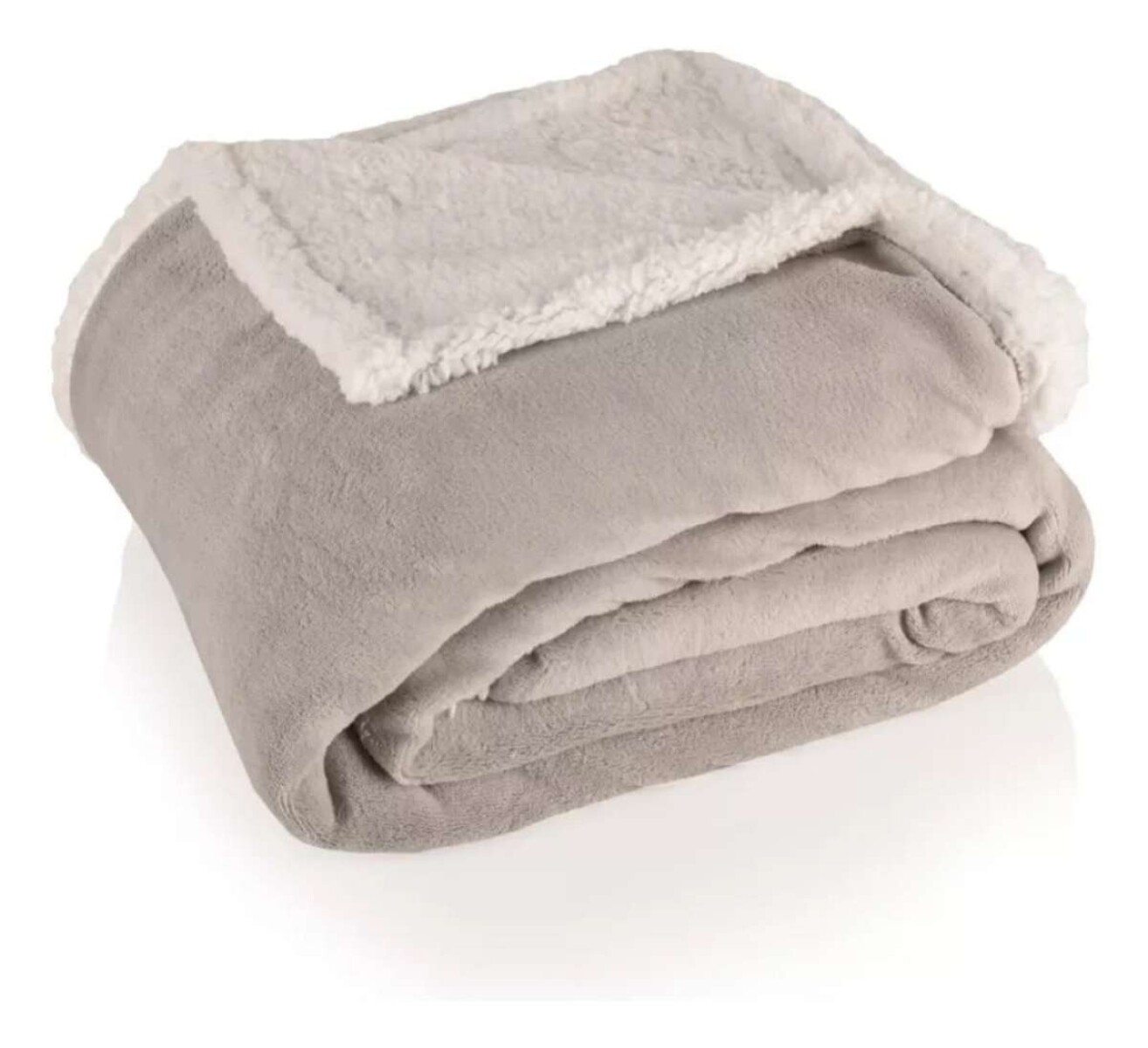 Frazada Reversible Polar Corderito sherpa Microfibra 180x200 - Gris 