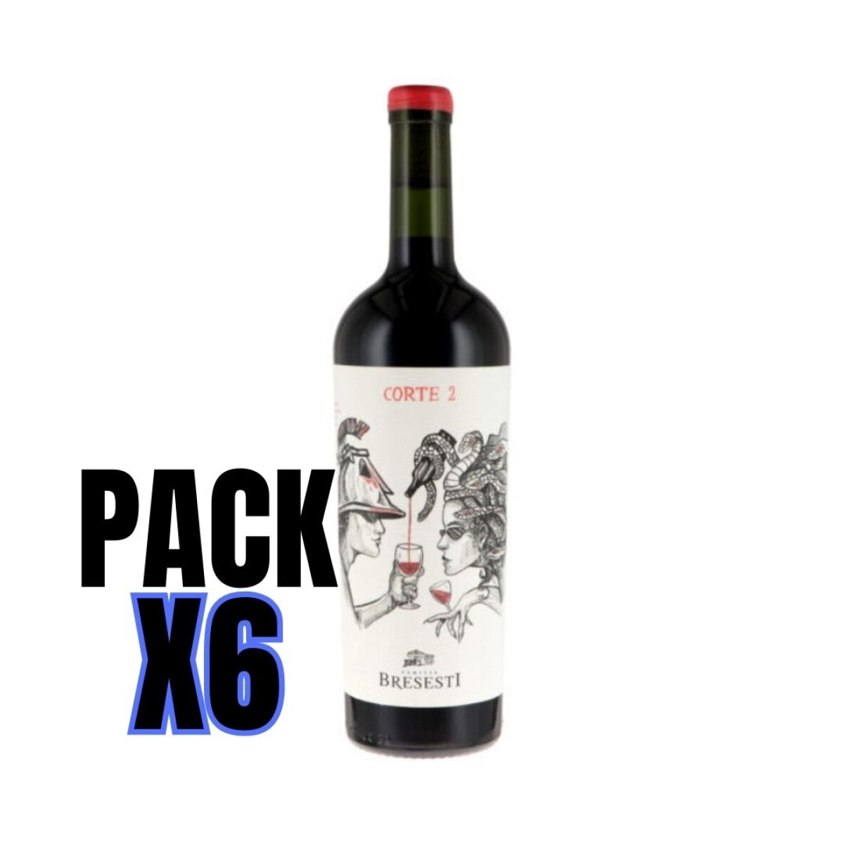 Pack vinos blend Bresesti corte 2 x 6 Botellas 750cc 