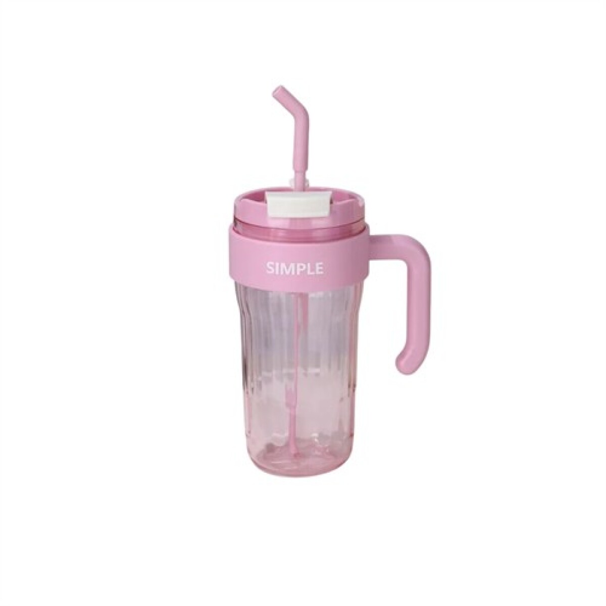 Vaso con manija y sorbito - Rosado 