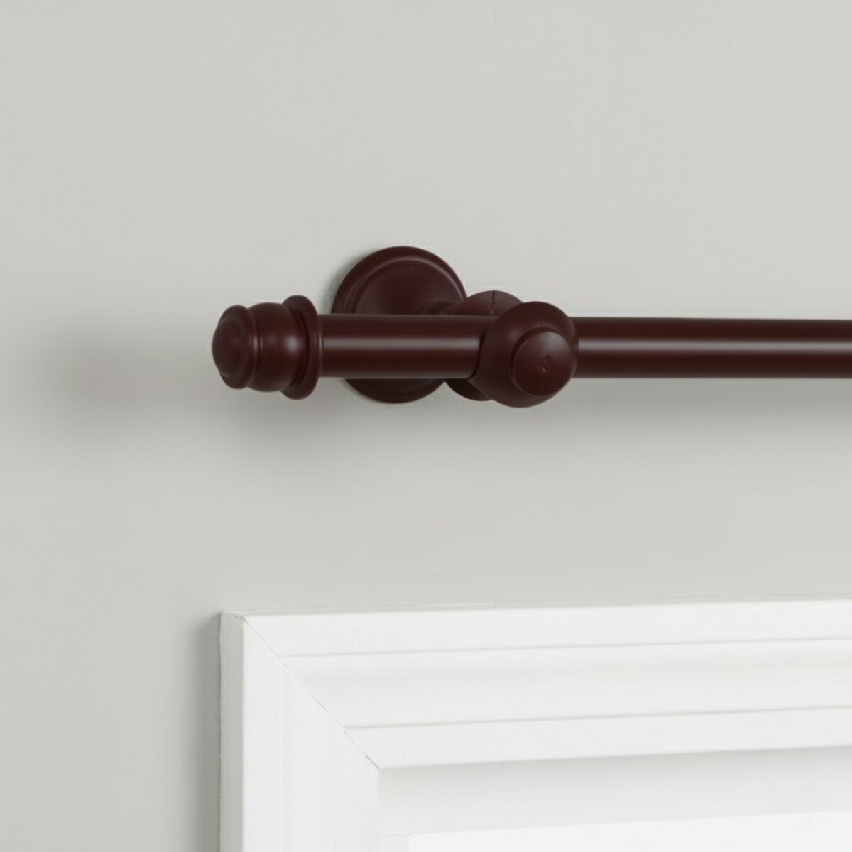 Barrote cortina de metal 2,5 m + 3 Soportes - MARRON OSCURO 