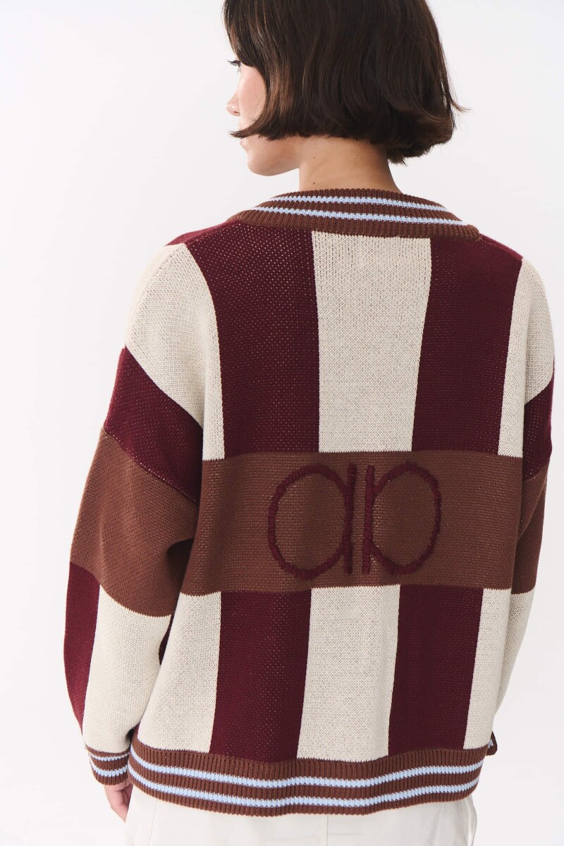 Cardigan Glory Print Bordó