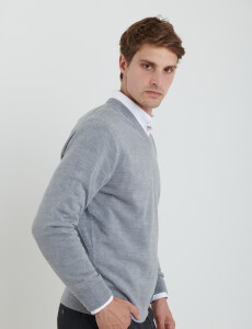 470313 SWEATER V HARRINGTON URBAN Gris Medio Melange