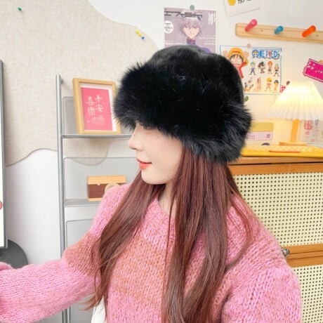 Gorro de Piel Sintética Estilo Cosaco Negro