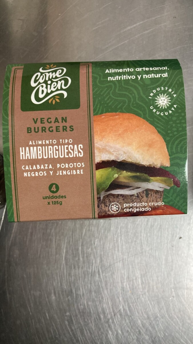 HAMBURGUESA CALABAZA, POROTOEGRO Y JENGIBRE X4 COME BIEN 