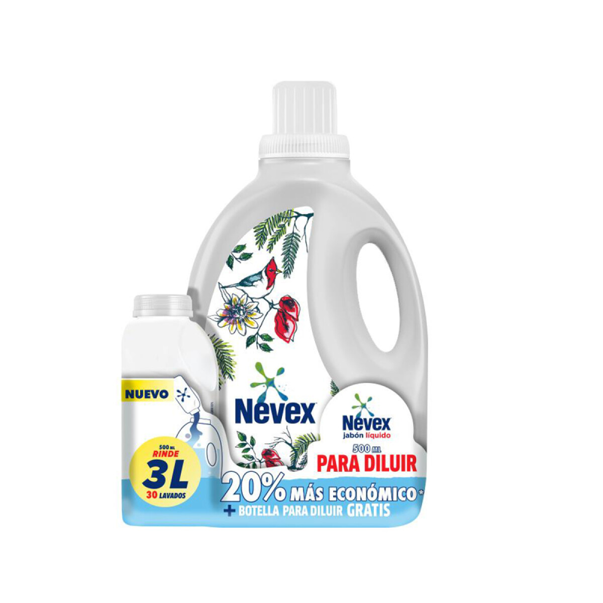 Jabón Liquido NEVEX para diluir 500ML + Botella 