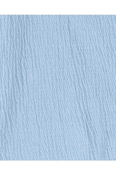 Set dos piezas, short pollera de algodón y blusa de jersey arrugado, azul Set dos piezas, short pollera de algodón y blusa de jersey arrugado, azul