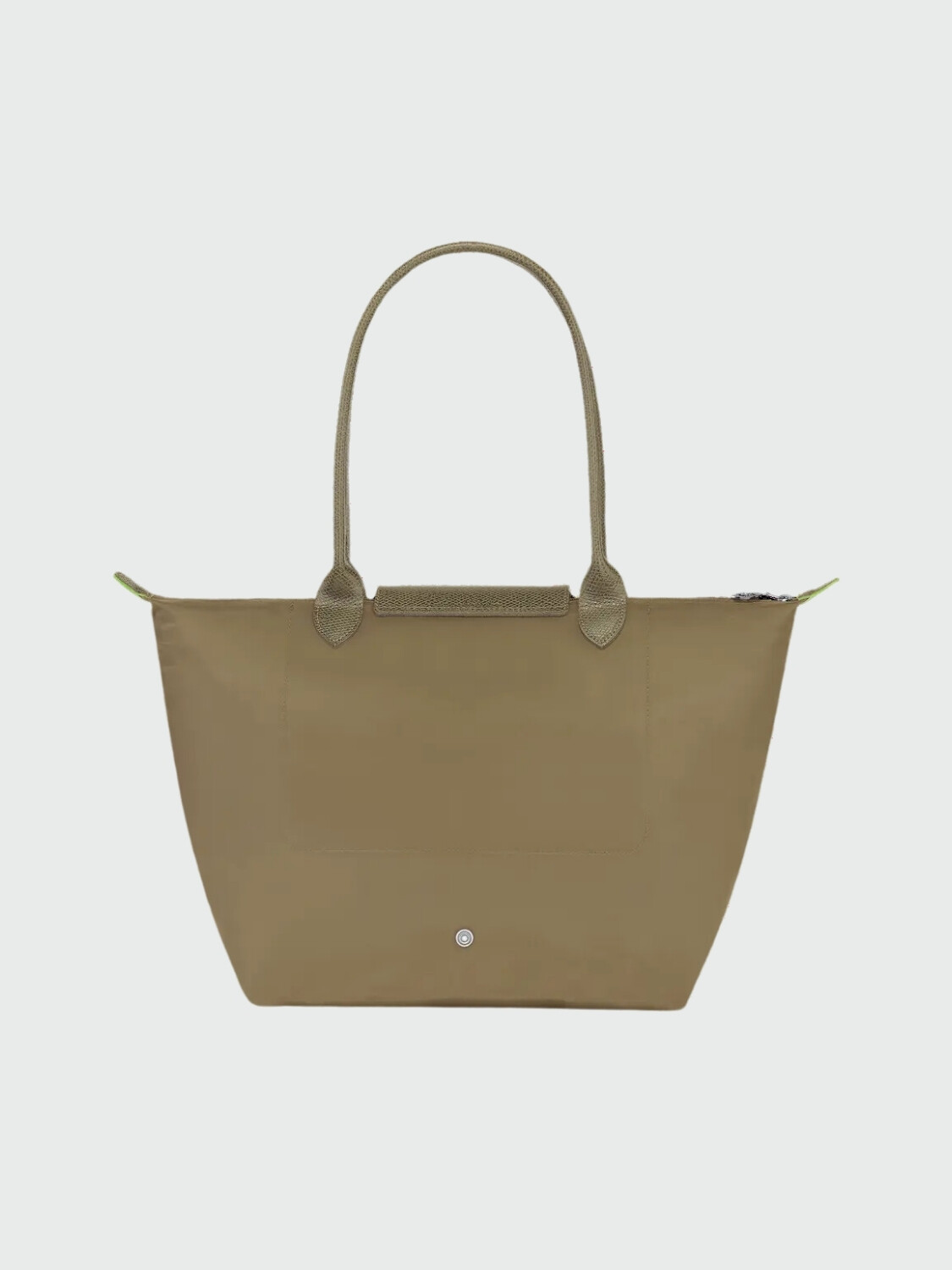 Longchamp -Cartera Longchamp plegable de nylon con cierre y asa larga, Le pliage L Verde