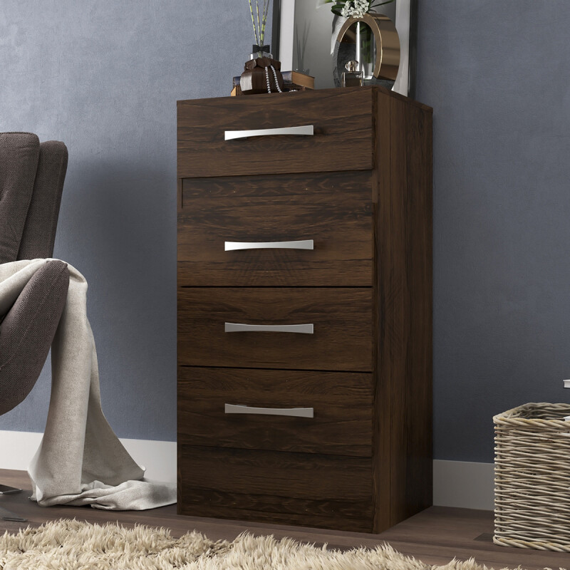 Comoda Cajonera Kenia 4 Cajones Dormitorio Marrón