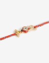 Pulseras Flexibles Color Pulsera Cordón Y Dijes - Dorado