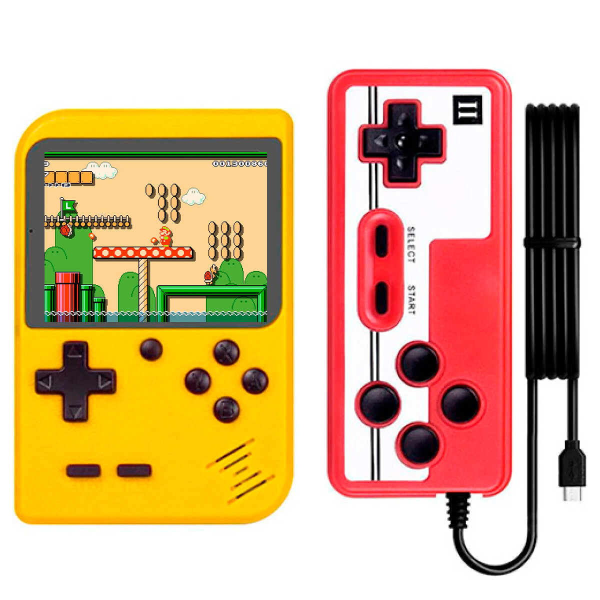 Consola Portátil Retro con Control Batería - AMARILLO 