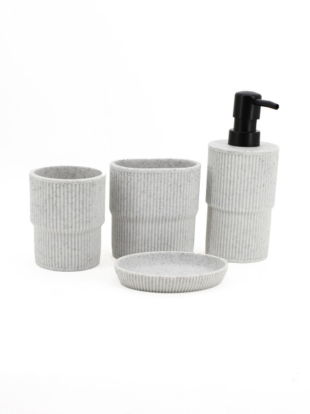 BAÑO SET 4 PCS CEMENTO GRIS