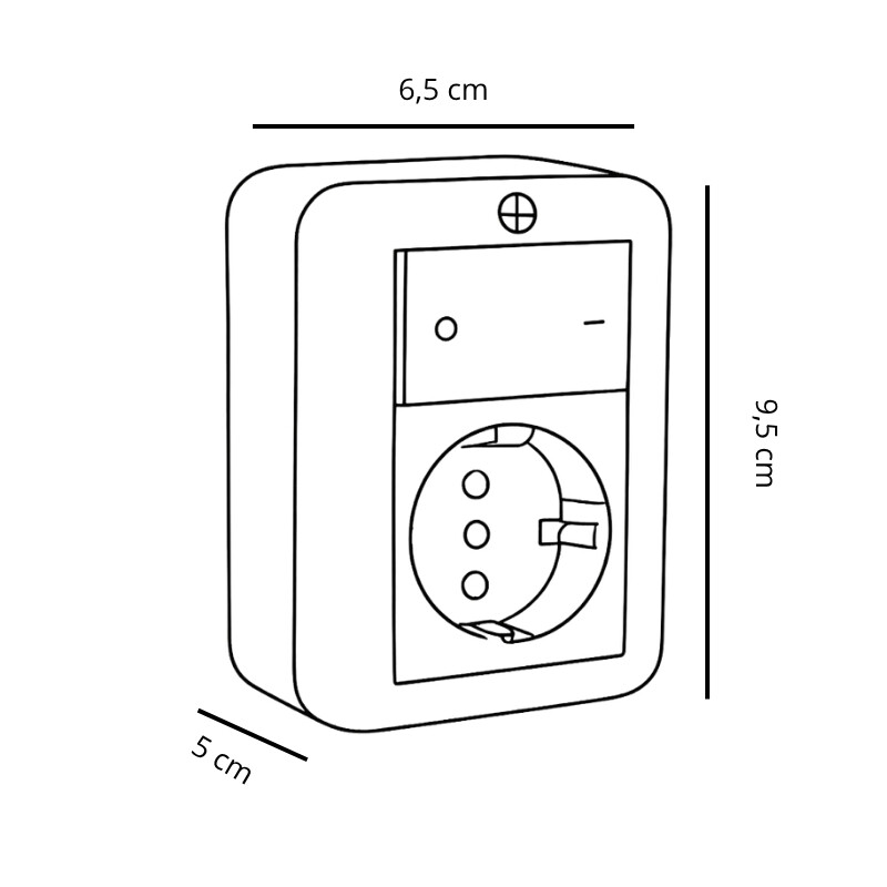CAJA EXTERIOR CON SCHUKO + BIPOLAR ATENEA Caja Exterior con Schuko con Seguro + Interruptor Bipolar