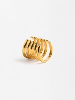 Earcuff Efecto Multiaro - Plata De Ley 925 dorado