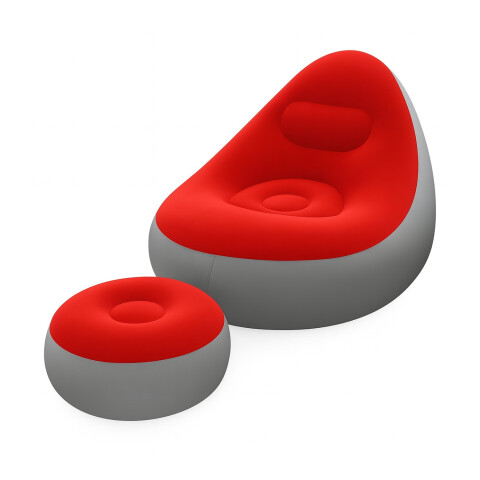 Sillon Inflable Con Apoyapies Sf12562 Hasta 100 Kg ROJO