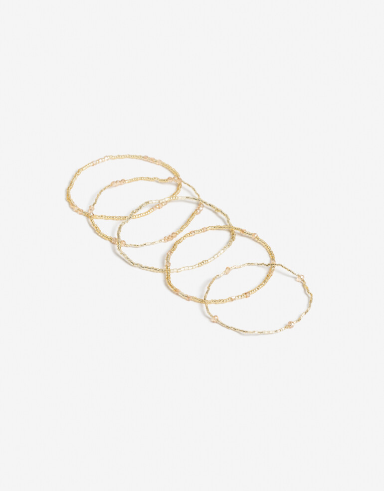 Pulseras Elásticas Sets Canutillos Pulseras Set Canutillos - Dorado