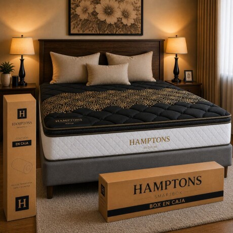 Sommier Queen HAMPTONS Hybrid Iridium Gris