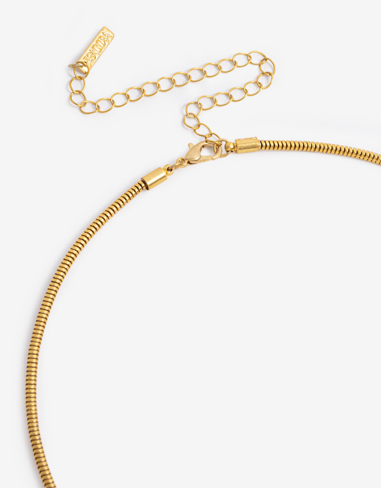 Collares Largos Piedra Collar Largo Piedra - Dorado Oro Cepillado Mate