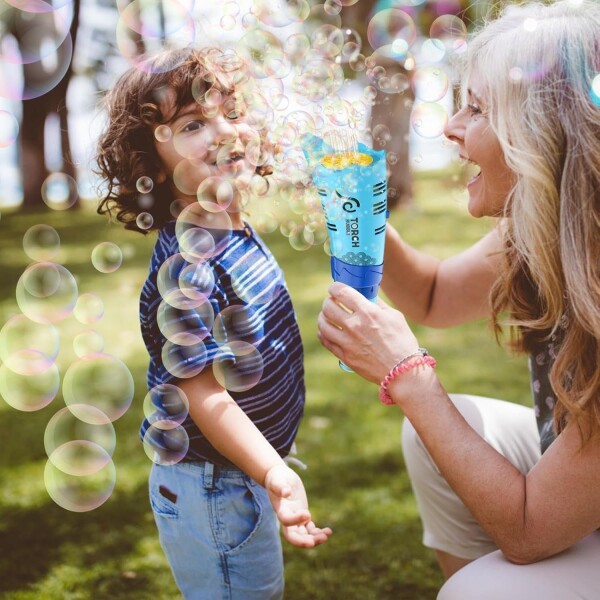 Antorcha Burbujero Infantil Niños Tiktok Electrico Recargabl Variante Color Azul
