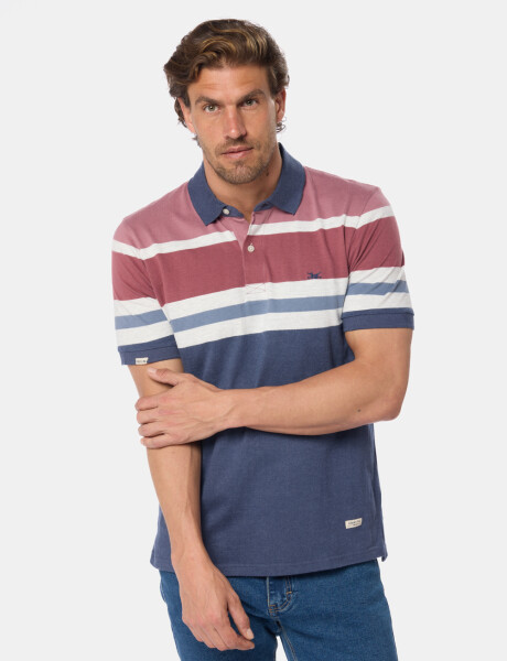 REMERA POLO RAYADA Bordo