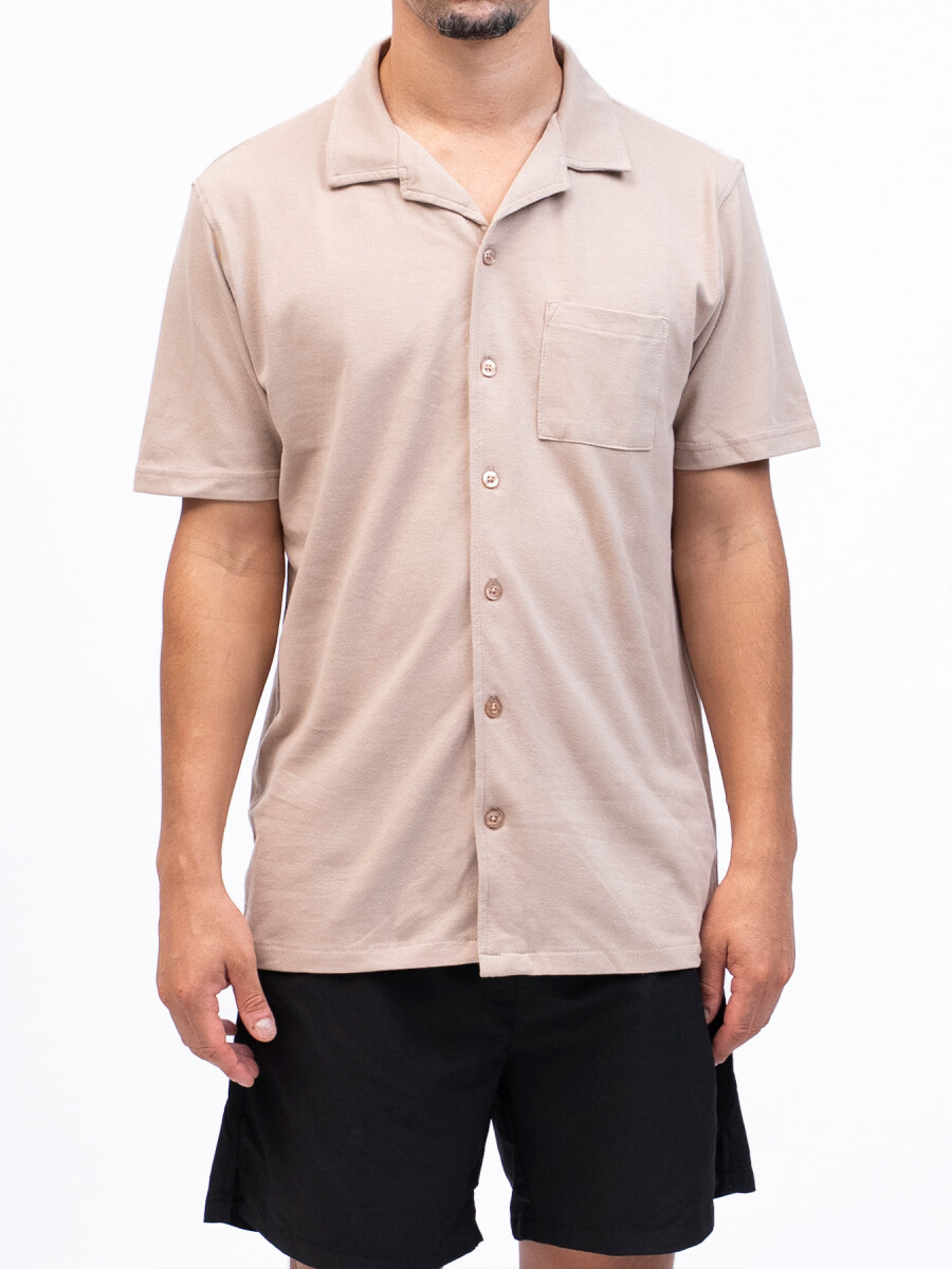 Camisa Algodón Pique Santorini - Beige 
