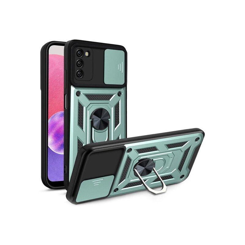 Protector para Samsung Galaxy A03S con anillo color verde Protector Para Samsung Galaxy A03s Con Anillo Color Verde