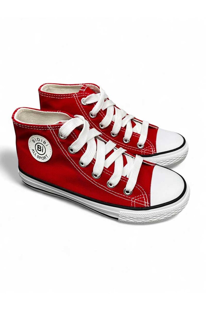 BOTA DEPORTIVA MEDIO BASKET LONA NIÑO Rojo