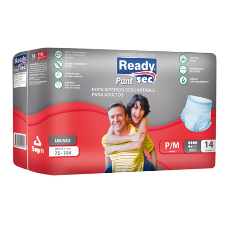 READY SEC PANT ADULTOS TALLE P/M 14 UNIDADES READY SEC PANT ADULTOS TALLE P/M 14 UNIDADES