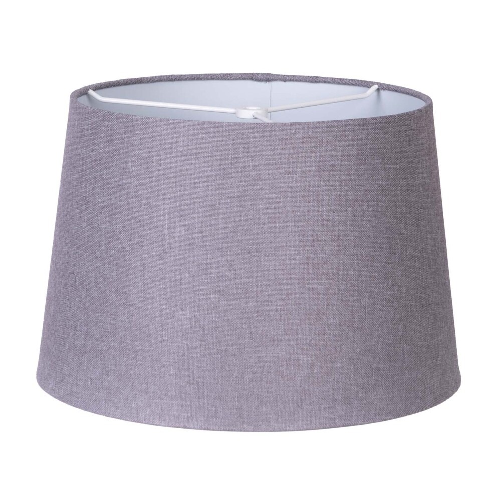 PANTALLA LINO GRIS CILINDRO