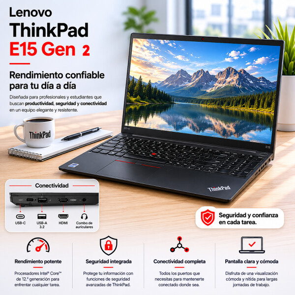Notebook Lenovo Thinkpad E15 G2 Ryzen 5 16gb Ram 256gb 15.6" Táctil NOTEBOOK RFPL LENOVO E15 G2 R5/16/256/TS