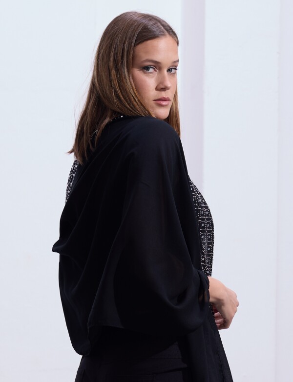 Pashmina Noche NEGRO/PLATEADO