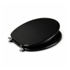 Tapa inodoro negra en MDF con herraje metálico Tapa Inodoro Negra En Mdf Con Herraje Metálico