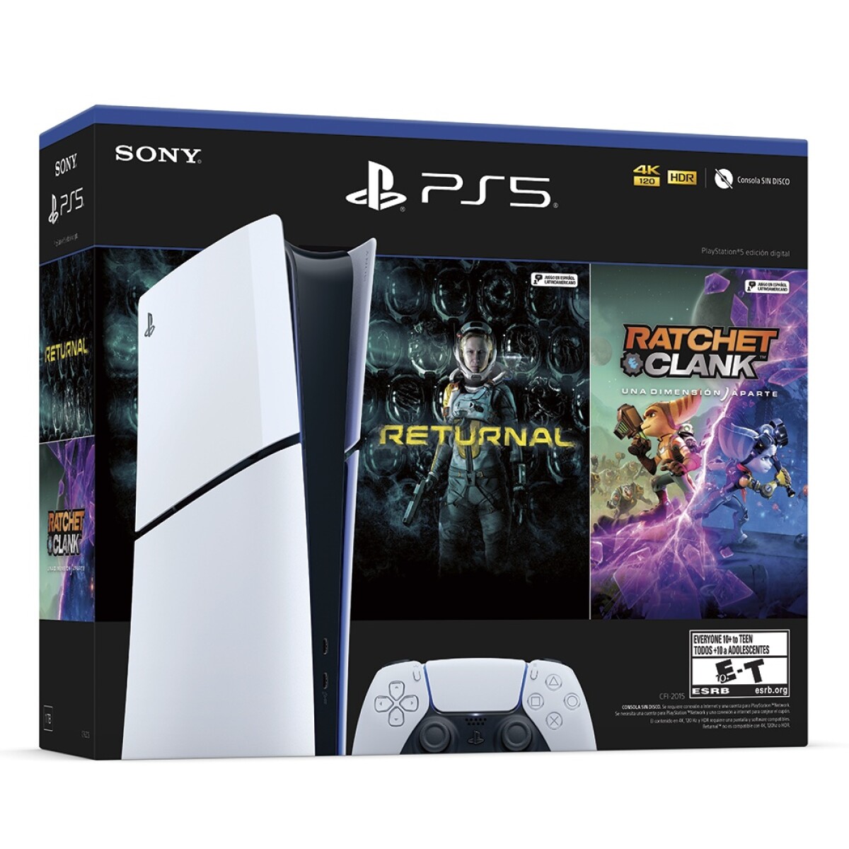 Consola SONY PlayStation 5 PS5 Slim Digital 1TB + 2 Juegos - Blanca 