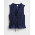 V-SL SMOCKED TIE TOP MILITARY BLUE