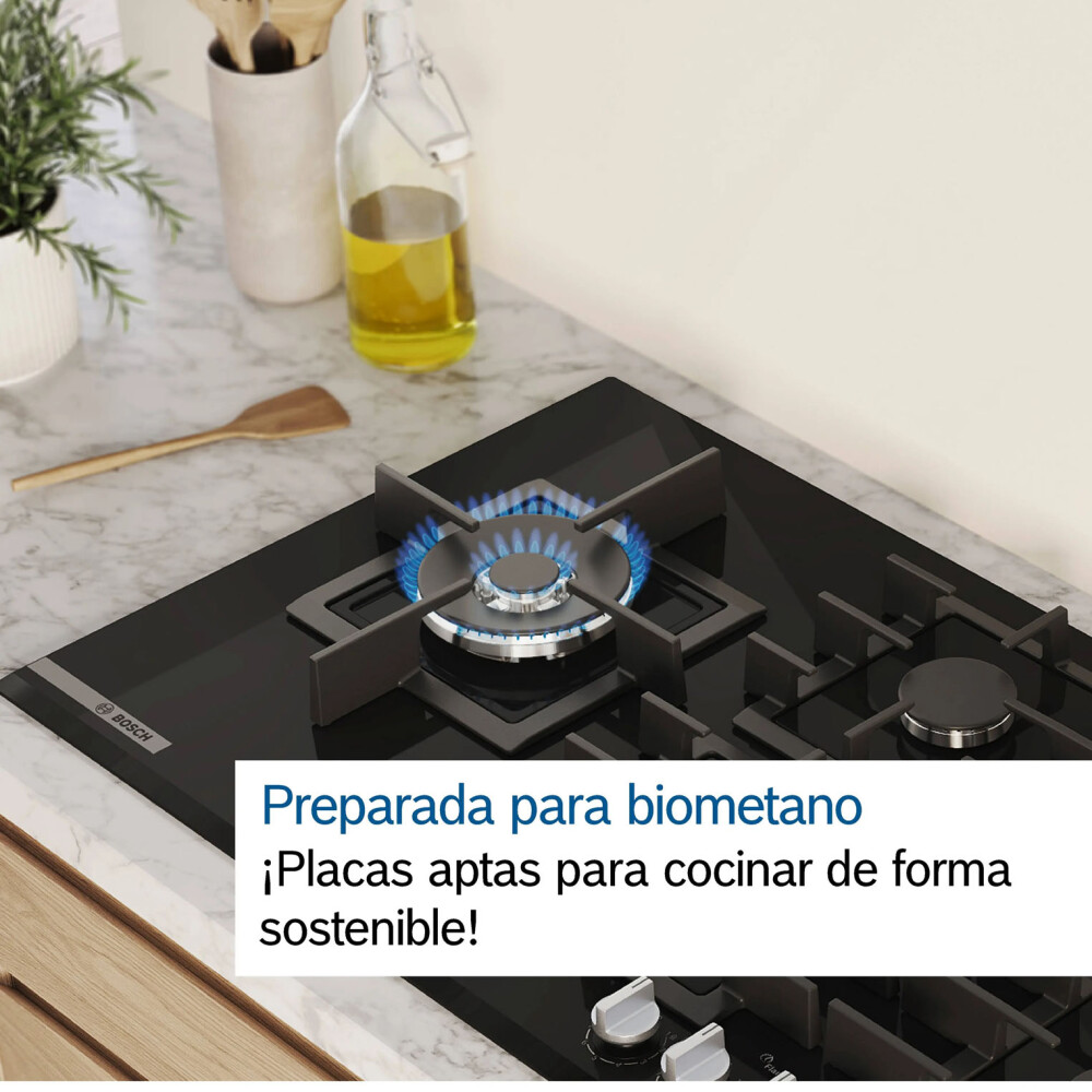 ANAFE GAS BOSCH SERIE 6 60 CM VIDRIO-TEMPLADO NEGRO PPP6A6I10