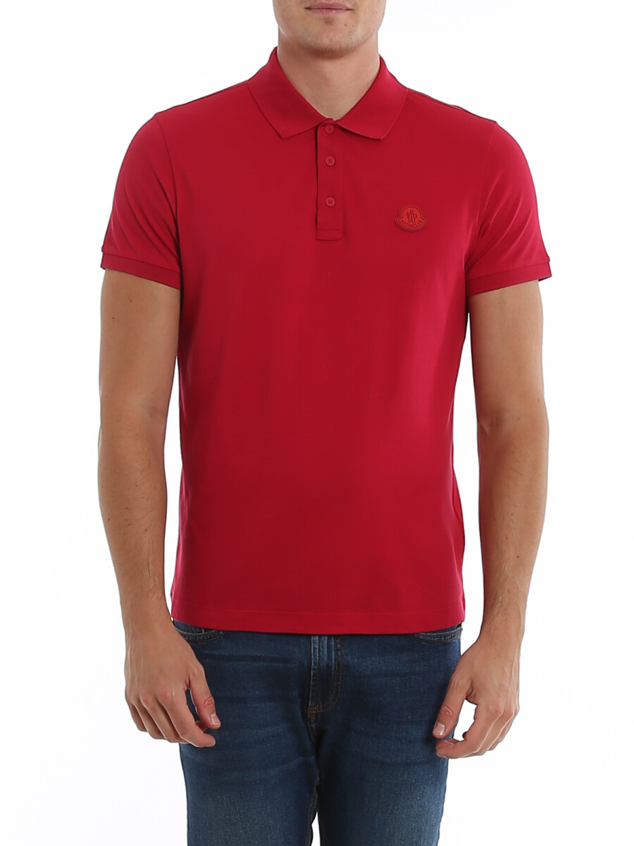 Moncler -Remera polo de algodón manga corta - Rojo 