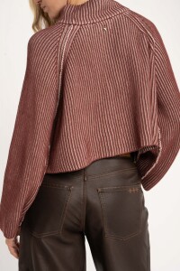 Sweater Algodón Cierre Bordeaux