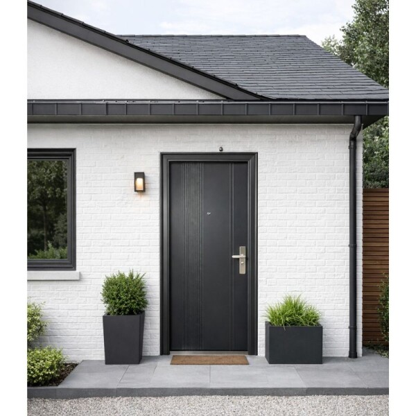 PUERTA SEMI BLINDADA 2.05 X 0.86 MT NEGRA - IZQUIERDA PUERTA SEMI BLINDADA 2.05 X 0.86 MT NEGRA - IZQUIERDA