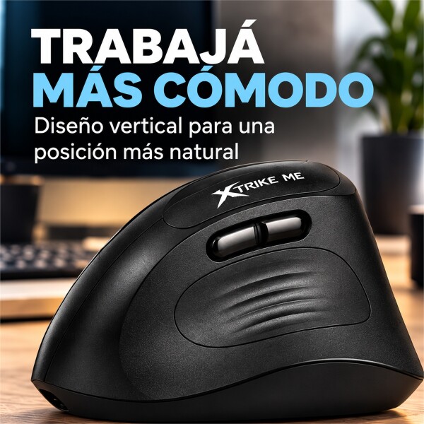 Mouse Vertical Inalámbrico Xtrike Me GW-301 4000 DPI Negro 1
