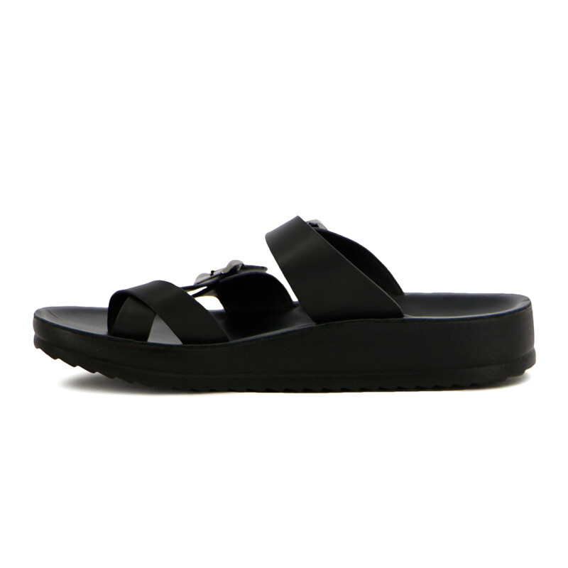 Sandalias Mujer Darkness Tira Cruzada Y Hebillas Negro