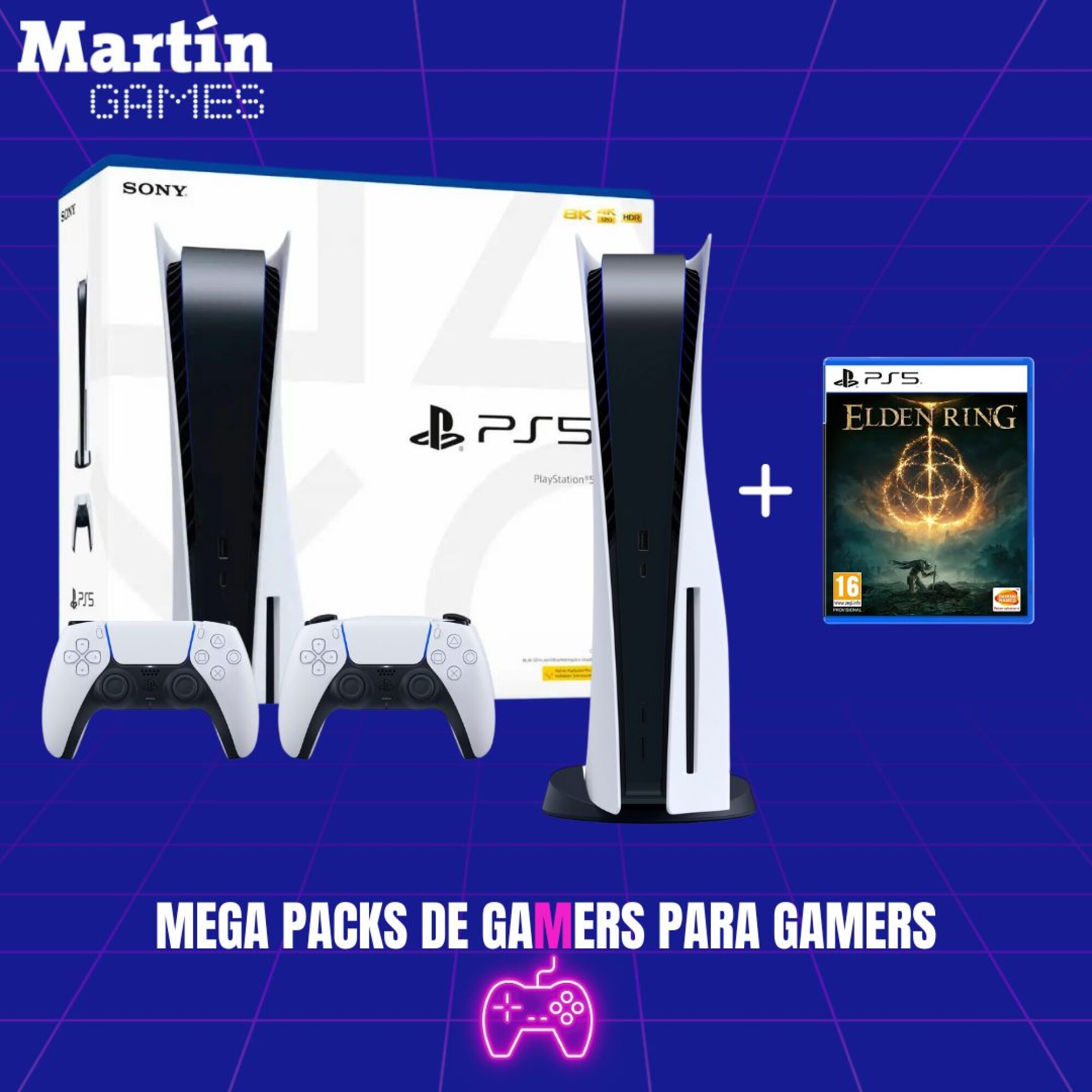PS5 0KM CON LECTORA + ELDEN RING + JOYSTICK EXTRA — Martín Games