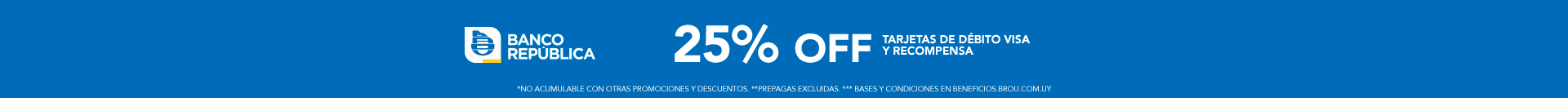 Descuento con Tarjeta BROU 25 OFF - hombre