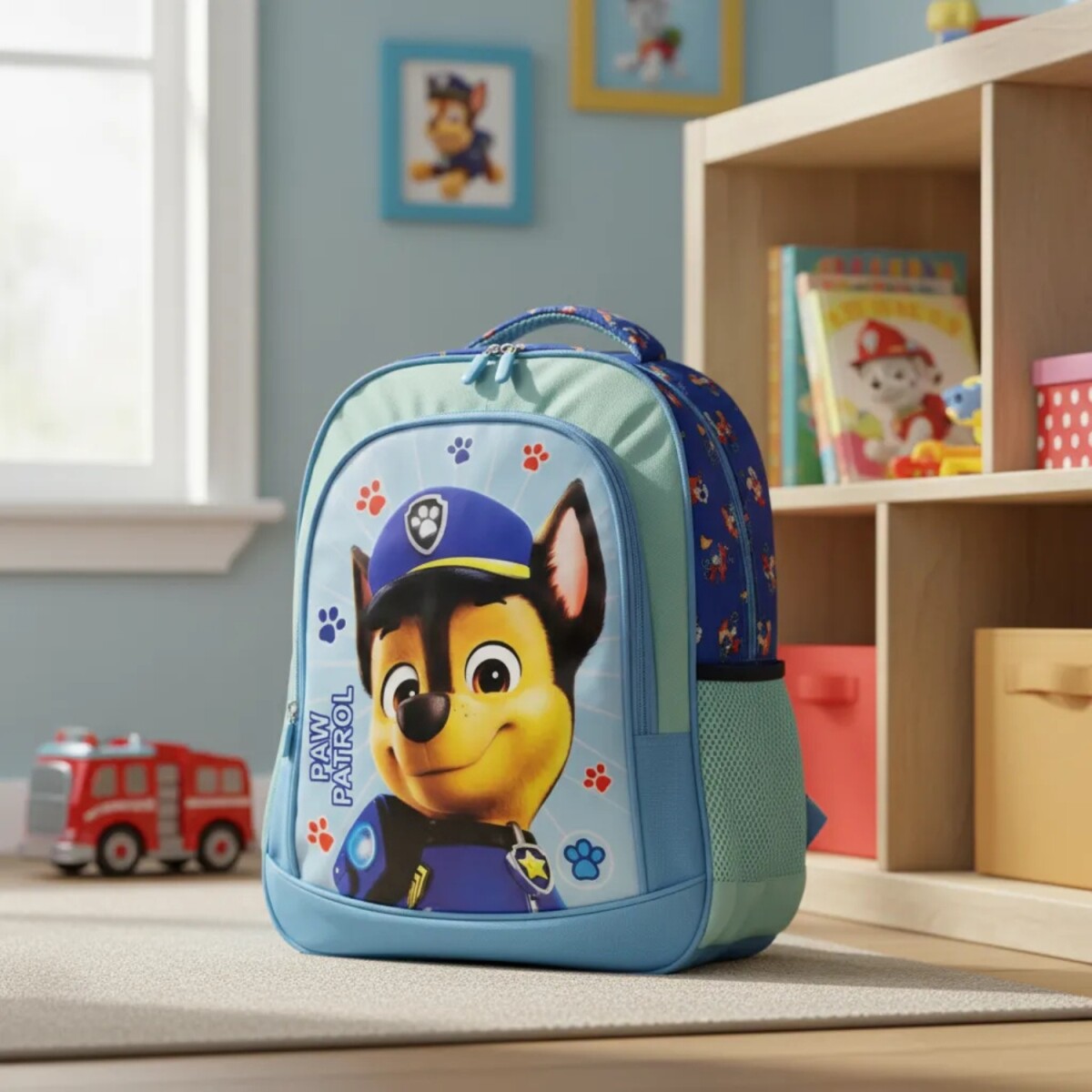 Mochila Nickelodeon Escolar 40x30x12 Paw Patrol Celeste 