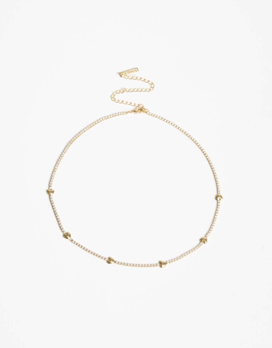 Collar Corto Corazones De La Línea Delicates - Dorado 