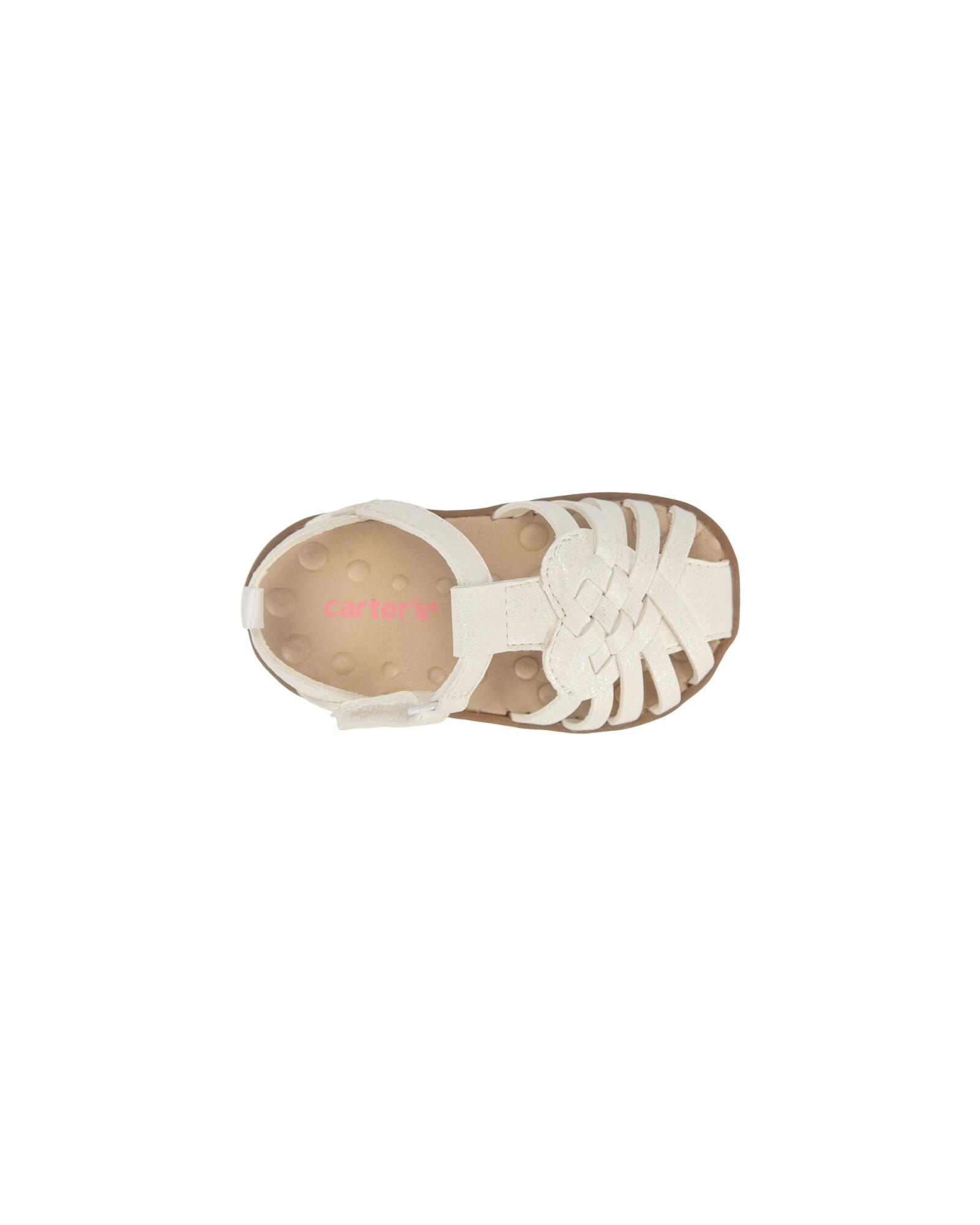 Sandalias con velcro y brillo, blancas Sin color