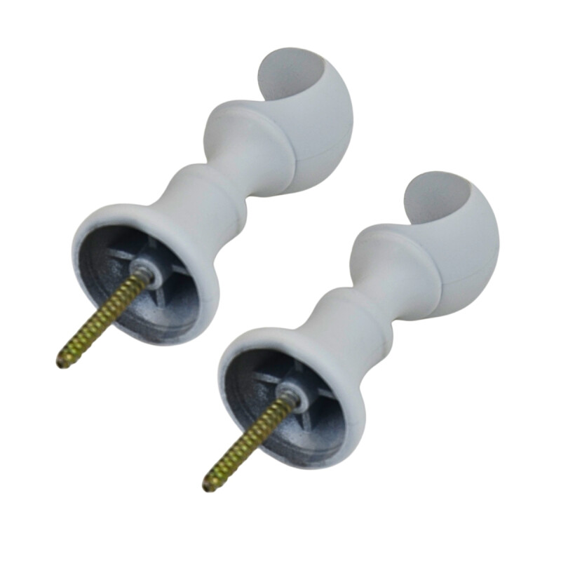 Barrote Cortina Palo de Metal 2,50m 28mm + 3 soportes BLANCO