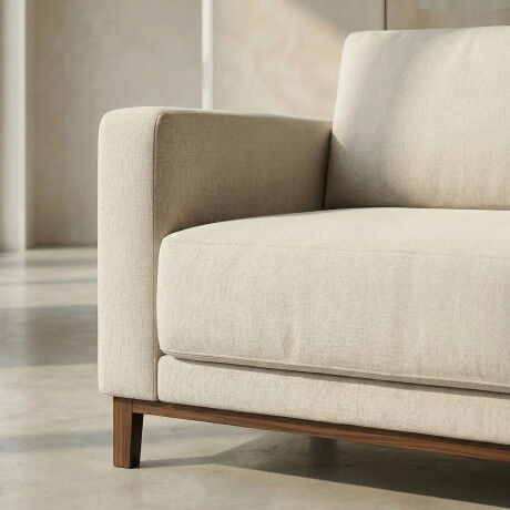 Sofá Barcelo - Tela Microfibra - 3 cuerpos Kruger 02-152 (Beige)