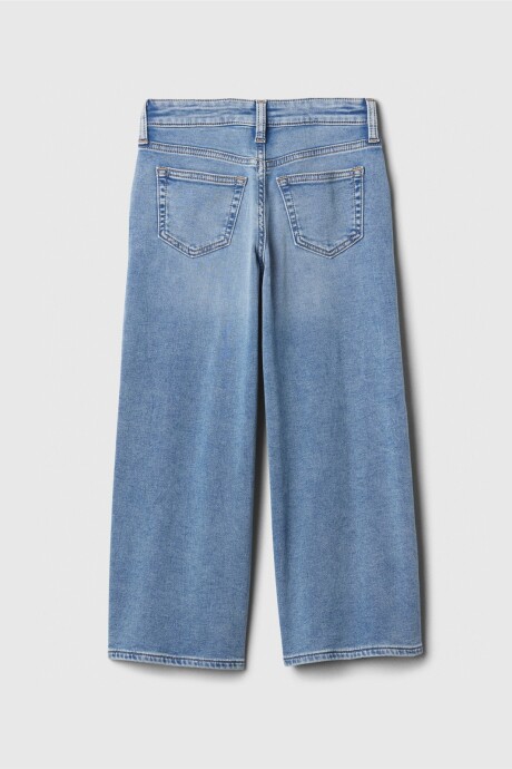 Jean Wide Tiro Alto Niña Light Wash