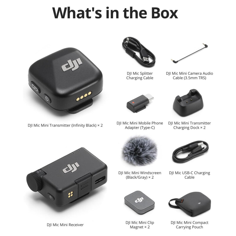 Set de Micrófono Solapero Inalámbrico DJI Mic Mini Set de Micrófono Solapero Inalámbrico DJI Mic Mini