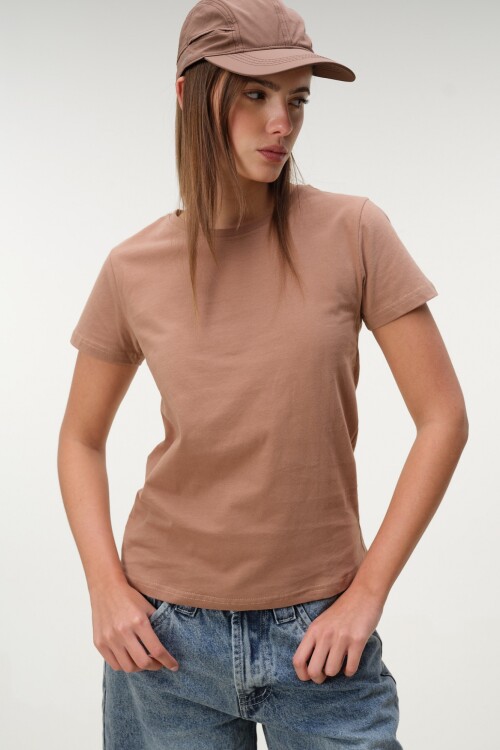 Remera Básica Algodón Marron
